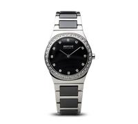 BERING Damen Quarz Uhr Armbanduhr 30 mm Edelstahlgehäuse und Zifferblatt Ede