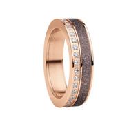 BERING Bague pour femme en or rose brillant - Collection Arctic Symphony avec acier inoxydable - Dordogne 10, Acier inoxydable, Zircone cubique