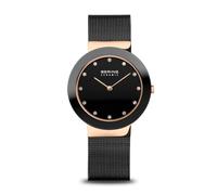 BERING Damen Uhr Quarz Movement - Ceramic Collection mit Edelstahl/Keramik und Saphirglas 11435-XXX Armbandsuhren - Or Rose/Noir, 35