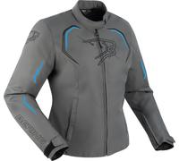 Bering Dundy veste textile de moto pour dames imperméable à l’eau, Gris/bleu, Taille 46