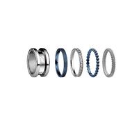 BERING ensemble de Bagues Échangeables pour Femme en Argent et Bleu avec le Système Unique Twist & Change, Symphony-Set-A