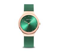 Bering, Femme, Accessoires, Jaune, Taille: ONE Size Montre Classique Slim Design Vert Milanaise