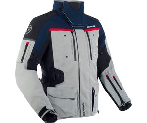 Bering Freeway, veste textile imperméable L Gris Clair/Bleu Foncé/Rouge Gris Clair/Bleu Foncé/Rouge