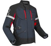 Bering Halifax 17353 Veste textile de moto imperméable, noir/anthracite/rouge, Taille 3XL