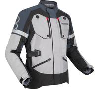 Bering Halifax 17353 Veste textile de moto imperméable, noir-gris, taille XL pour homme