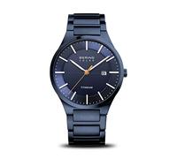 BERING Herren Uhr Solar Movement - Titanium Collection mit Titan und Saphirglas 15239-XXX Armbandsuhren - Bleu, 39