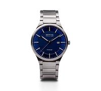BERING Herren Uhr Solar Movement - Titanium Collection mit Titan und Saphirglas 15239-XXX Armbandsuhren - Argent/Bleu, 39