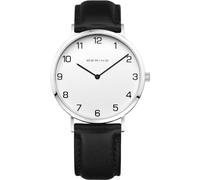 BERING Hommes Analogique Quartz Classic Collection Montre avec Bracelet en Cuir de Veau & Verre Saphir 13940-404