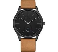 BERING Hommes Analogique Quartz Classic Collection Montre avec Bracelet en Cuir de Veau & Verre Saphir 16641-522