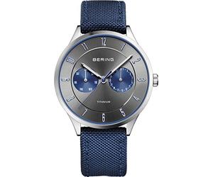BERING Hommes Analogique Quartz Titanium Collection Montre avec Bracelet en Nylon & Verre Saphir