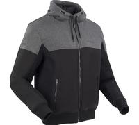 Bering Hoodiz Vented Sweat à capuche zippé moto, noir-gris, taille M pour homme