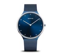 BERING Montre analogique à Quartz Japonais pour Homme avec Bracelet en Acier Inoxydable 18440-397, Bleu, Bracelet