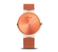 BERING Montre analogique Unisexe à Mouvement à Quartz Japonais avec Bracelet en Acier Inoxydable 14539-565, Orange, Bracelet