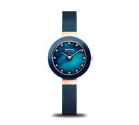 Bering - Montre Or Rose Bleu Swarovski - Femme - Accessoires - Bleu - Taille: ONE Size