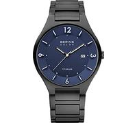 BERING Montre Homme 14440-727 Solar - Titane Noir, Cadran Bleu, Verre Saphir Ø40mm