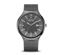 BERING Montre solaire pour homme | Gris poli/brossé | 14442-077, gris, classique, gris, Classique