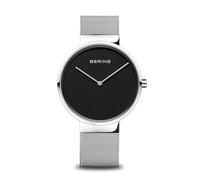 Bering Montre Unisexe à Quartz Movement - Collection Classic avec Acier Inoxydable et Verre Saphir 14539-002 - Étanche : 5 ATM, Noir, Bracelet