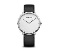 Bering - Montre Unisexe Ultra Fine 39 mm Bracelet Cuir de Veau 15739-404 - Homme - Accessoires - Gris - Taille: ONE Size