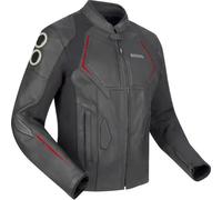 Bering Radial, veste en cuir S Noir/Rouge Noir/Rouge