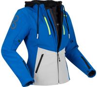 Bering Rotor, veste textile imperméable pour femmes T1 Bleu/Gris Clair/Jaune Néon Bleu/Gris Clair/Jaune Néon