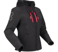 Bering Rotor, veste textile imperméable pour femmes T0 Noir/Rouge Néon Noir/Rouge Néon