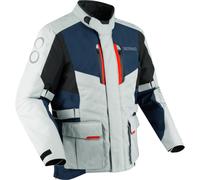 Bering Siberia Veste textile de moto imperméable, gris-rouge-bleu, taille L pour homme