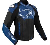 Bering Snap, veste en cuir M Noir/Bleu/Blanc Noir/Bleu/Blanc