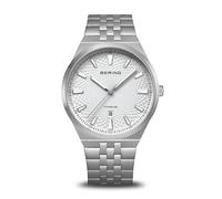 BERING Titanium 16141-704 Montre à quartz pour homme avec cadran blanc, boîtier en titane brossé gris, 41 mm, verre saphir, édition limitée
