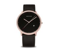 Bering, unisex, Accessoires, Noir, Taille: ONE Size Montre Mixte Classic 39 mm Bracelet Cuir de veau 11139-462