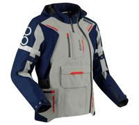 Bering Austral GTX veste textile de moto imperméable, Gris/Bleu/Rouge, Taille S