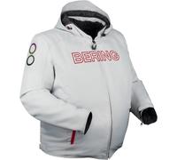 Bering Warwick King Size Veste textile de moto imperméable, Gris clair/rouge, Taille XXL