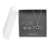 BERING Women Necklace-Earring Gift Set | Silver | Stainless Steel- 427-707-Silver-Purple