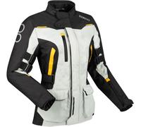 Bering Zephyr veste textile de moto pour dames imperméable à l’eau, noir/gris/jaune, Taille 38