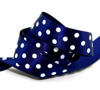 Berisford Ruban imprimé à pois Bleu marine 15 mm au mètre