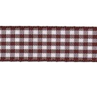 Berisford Ruban Vichy Marron 10 mm 25 - au mètre