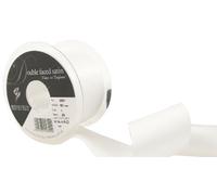 Berisfords 3501 Ruban de Satin Double Face, Polyester, Blanc, 50 mm