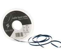 Berisfords 3501 Ruban de Satin Double Face, Polyester, Bleu Marine, 3 mm