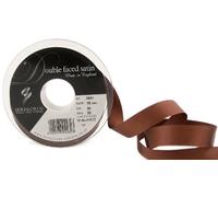 Berisfords 3501 Ruban en Satin Double-Face 20 m x 15 mm, Marron foncé