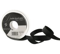 Berisfords 3501 Ruban en Satin Double-Face 20 m x 15 mm, Noir