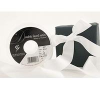 Berisfords 3501 Ruban en Satin Double-Face 20 m x 25 mm, Blanc