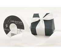 Berisfords 3501 Ruban en Satin Double-Face 20 m x 35 mm, Blanc
