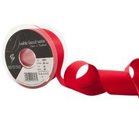 Berisfords 3501 Ruban en Satin Double-Face 20 m x 35 mm, Rouge