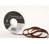 Berisfords 3501 Ruban en Satin Double-Face 20 m x 7 mm, Marron foncé