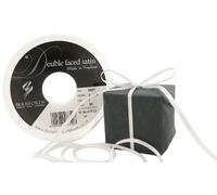 Berisfords 3501 Ruban en Satin Double-Face 30 m x 3 mm, Blanc