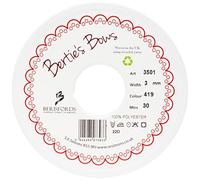 Berisfords 3501 Ruban en Satin Double-Face 30 m x 3 mm, Blanc albâtre