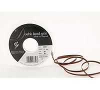Berisfords 3501 Ruban en satin double-face 30 m x 3 mm, Marron foncé