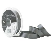 Berisfords Ruban de Satin Double-Face en Polyester 15 mm, Gris Fer