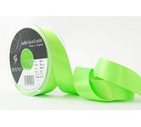 Berisfords Ruban de Satin Double-Face en Polyester 25 mm, Vert Fluo
