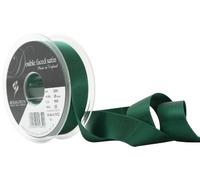 Berisfords Ruban de Satin Double-Face en Polyester 25 mm, Vert Sapin