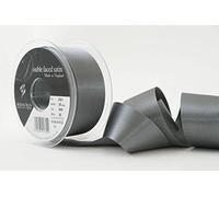 Berisfords Ruban de Satin Double-Face en Polyester 35 mm, Gris Fer